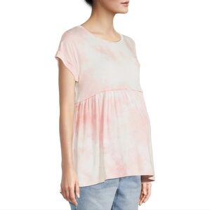 Women's Maternity Pink Tie-Dye Women's Top Size Medium